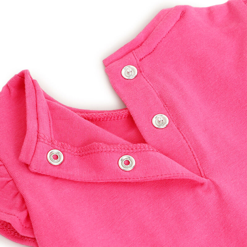 Girls Dark Pink Printed Short Sleeve T-Shirt image number 3